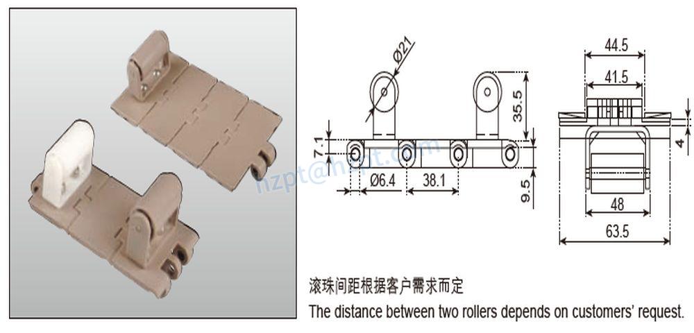 Single Hinge Straight Running Plastic Mini Flat Top Chains