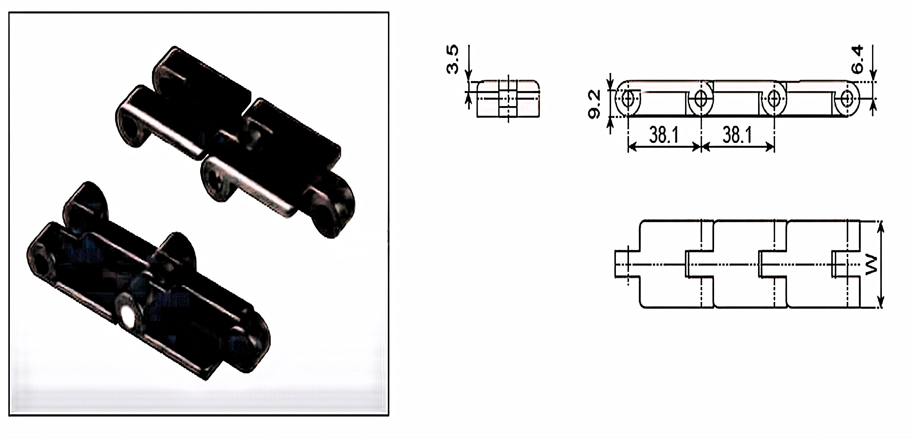 Single Hinge Straight Running Plastic Mini Flat Top Chains