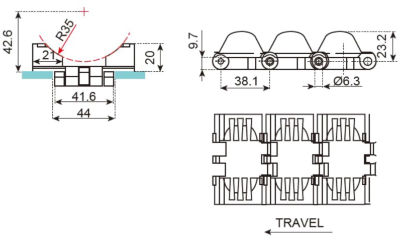 Plastic Flat Top Chain Straight Chains Replacement Of System Plast 820