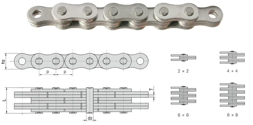 LL3244SS Stainless Steel Leaf Chain