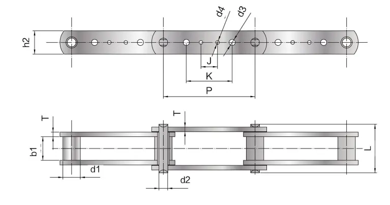 SS3939-B44 Stainless Steel Lumber Conveyor Chain