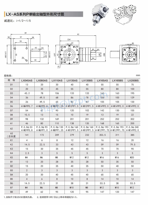 LX-AS Precision Input with Shaft Right Angle Reducer
