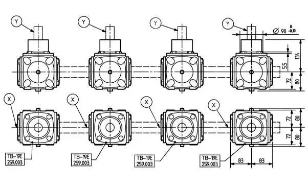 Manure Spreader Gearboxes - Replacement of Comer Code TB-19C 1:1.46