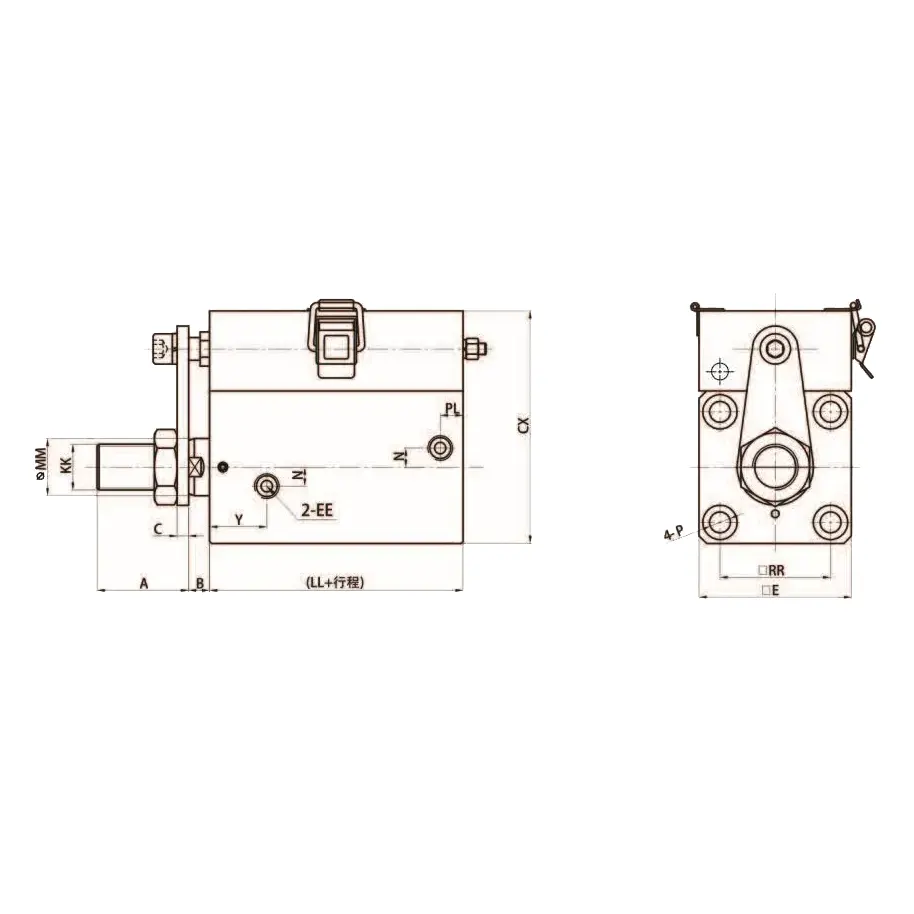 50-100 Double Acting Single Axis MDC Series Compact Mold Cylinder