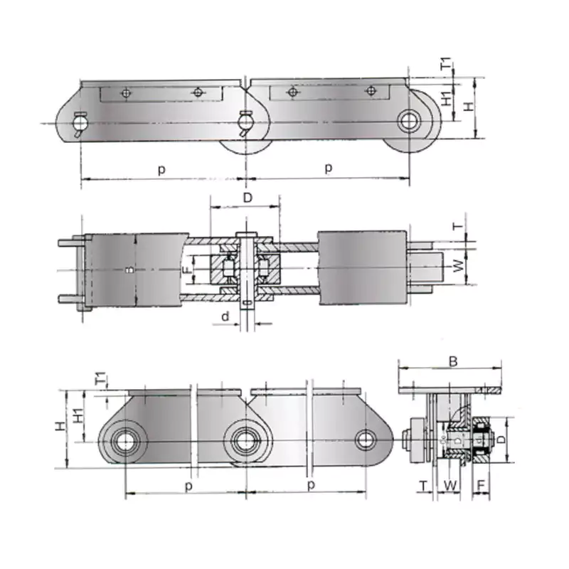 Stainless Steel Metallurgical Heavy Duty Flat Top Conveyor Chain