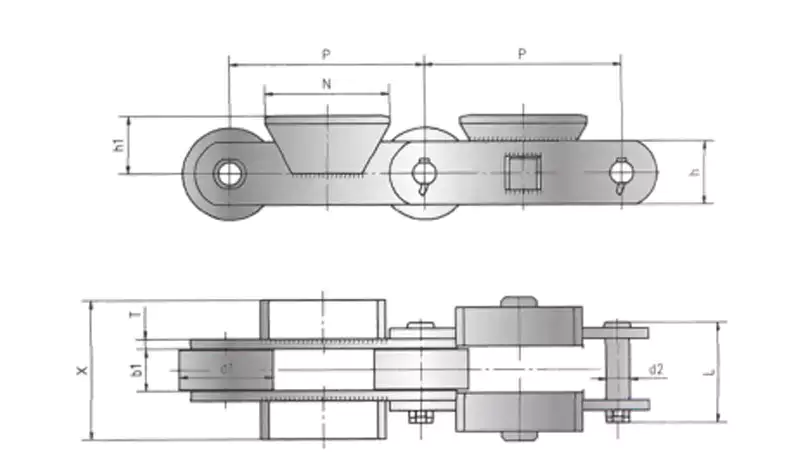 Stainless Steel Metallurgical Welded Plate Conveyor Chain