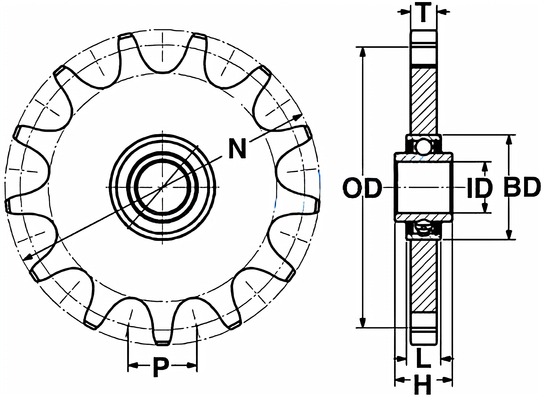 Metric Roller Chain Idler Sprockets