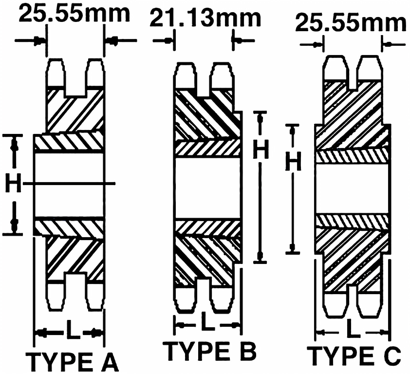 10B-2 Metric Roller Chain Sprockets