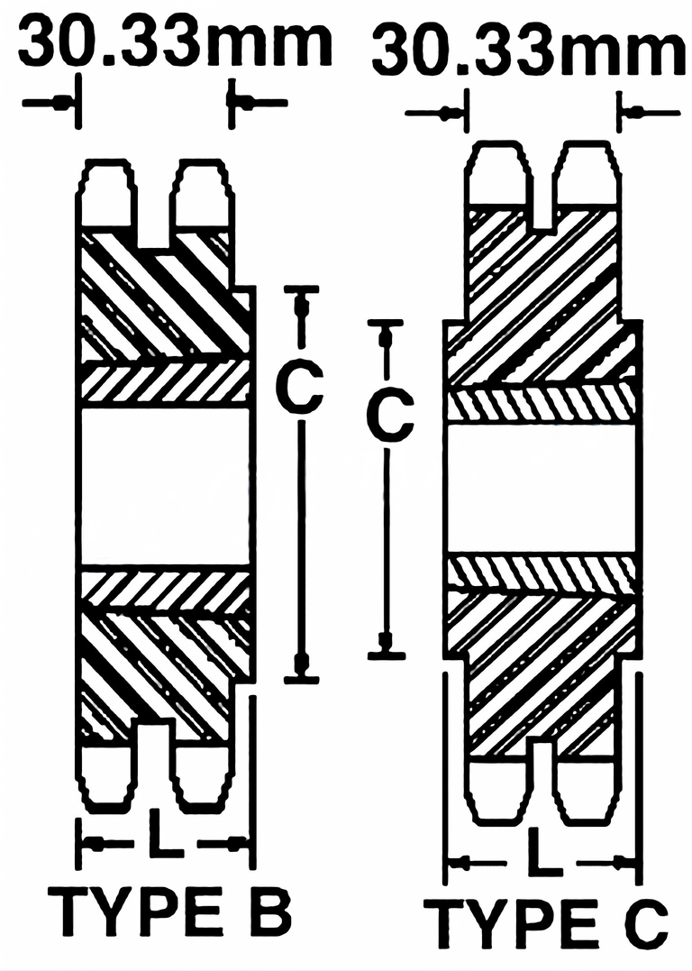 12B-2 Metric Roller Chain Sprockets