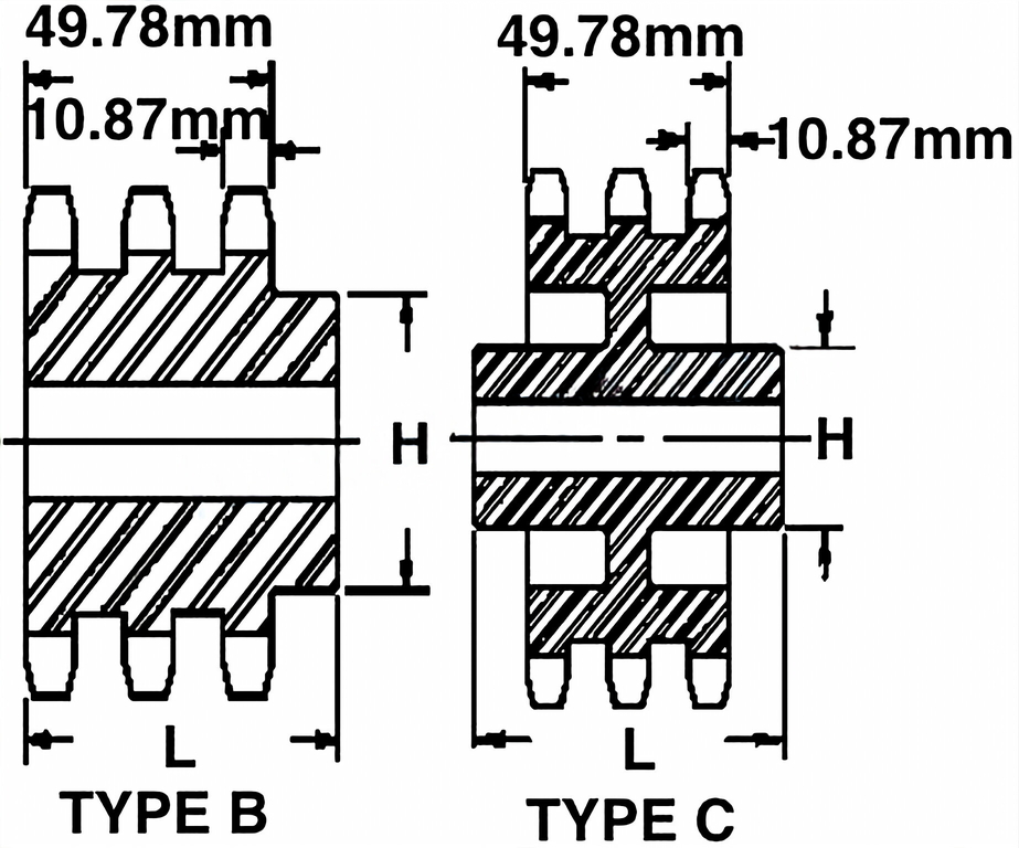 12B-3 Metric Roller Chain Sprockets
