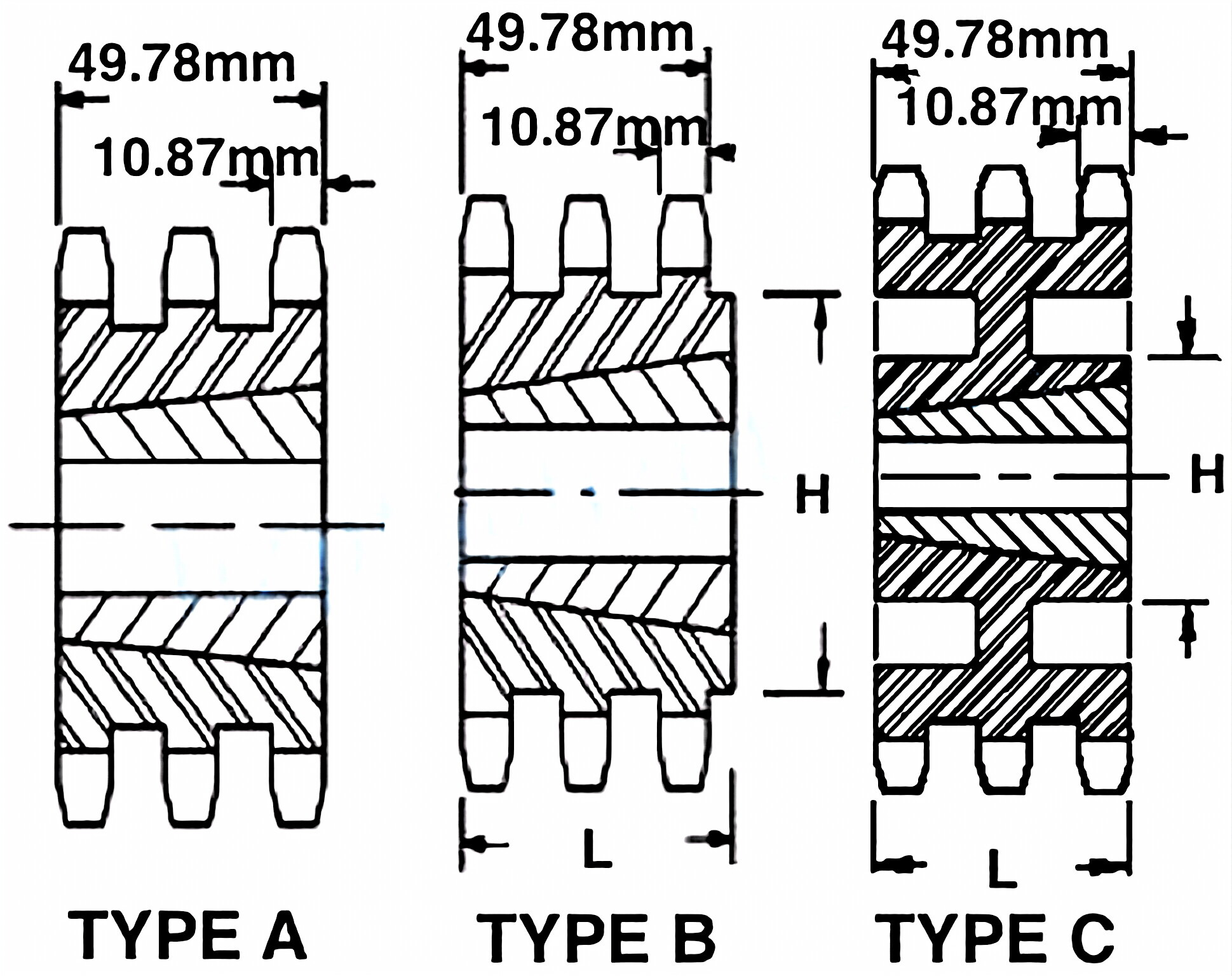 12B-3 Metric Roller Chain Sprockets