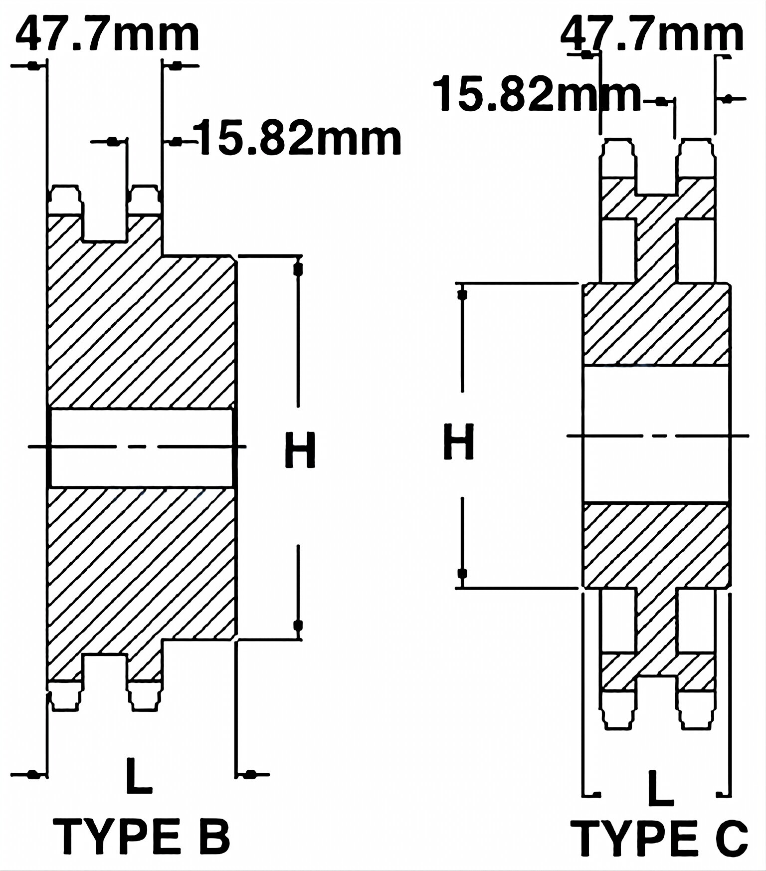 16B-2 Metric Roller Chain Sprockets