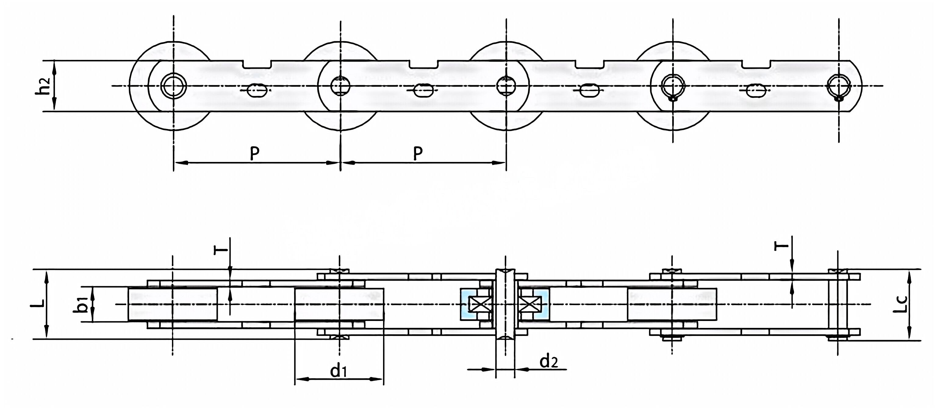 Moving Walkway Escalator Chains PT131 PT133 PT135