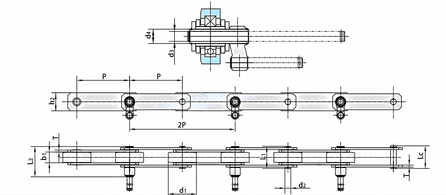 Moving Walkway Escalator Chains PT131 PT133 PT135