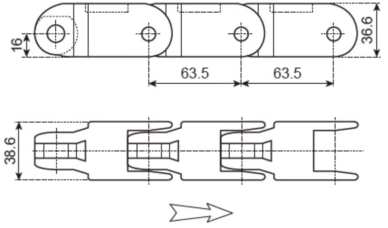 Plastic Case Conveyor Chains Replacement Of System Plast N250/N250TAB