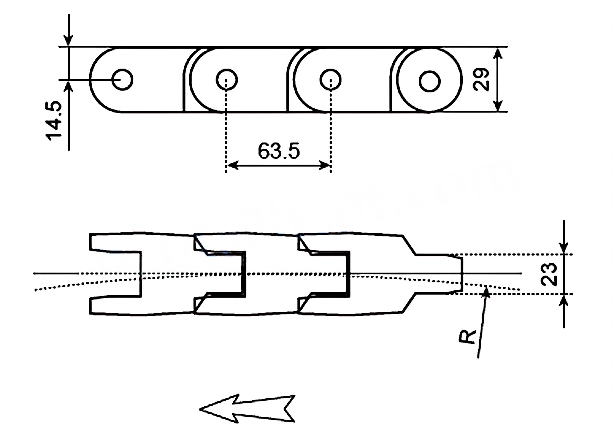 Plastic Chain CC600 Case Conveyor Chains 600TAB 600-C 600TAB-C