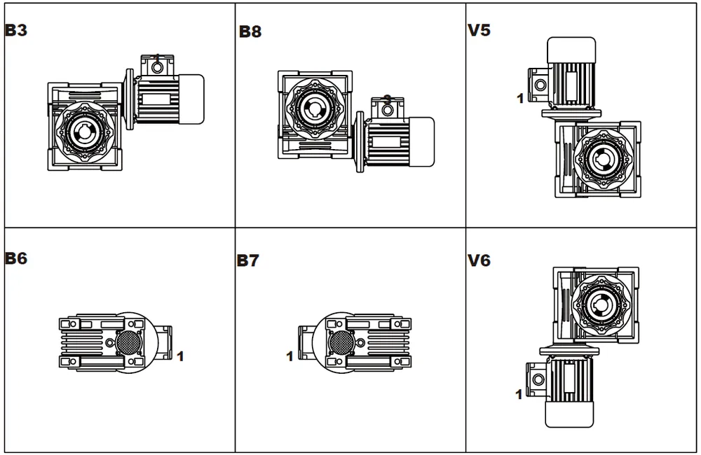 RDF-NMRV Aluminum Worm Gearbox / Worm Gear Reducer with Output Flange