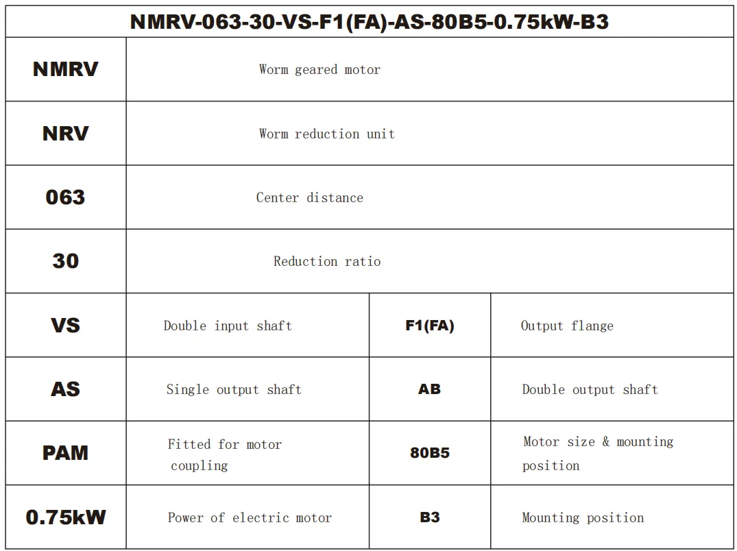 RDF-NMRV-VS Dual Input Worm Gearbox with IEC Motor Flange
