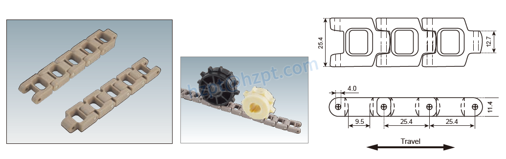 Plastic Conveyor Chain F54 RT114 N826-R150 NP11000