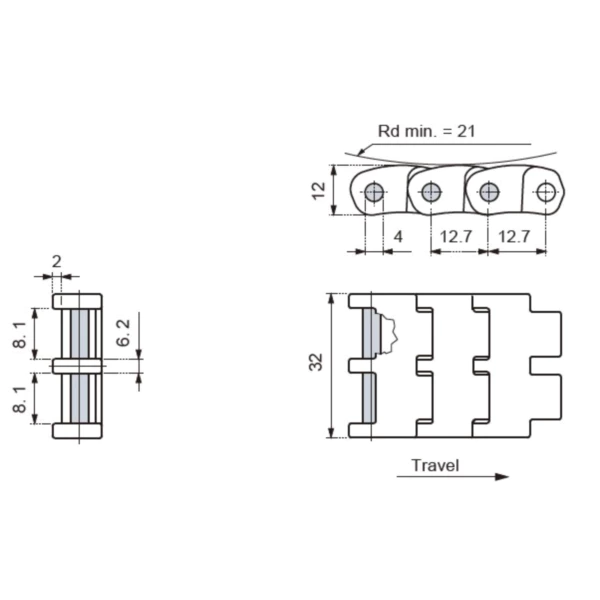 Plastic Coupling Chains Replacement Of System Plast NP40-2