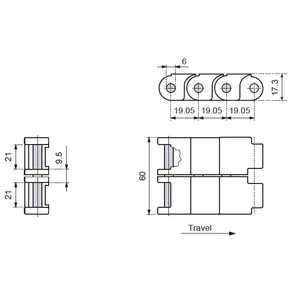 Plastic Coupling Chains Replacement Of System Plast NP60-2