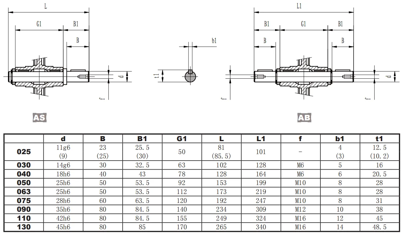 RDF-NRV-VS Dual Solid Shaft Input Worm Gearbox with Flange Output