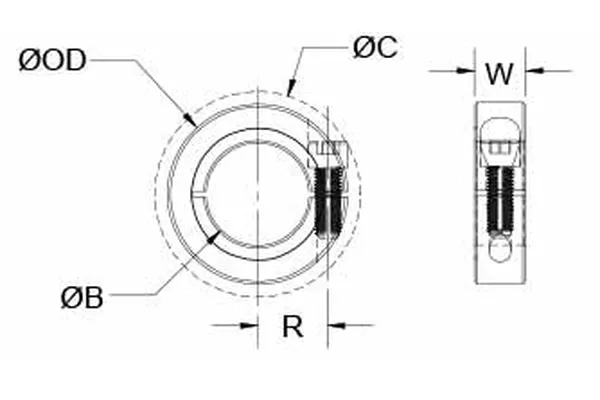 One Piece Thin Line Shaft Collars (Shaft Clamps) Inch Series
