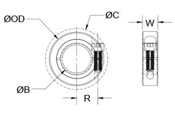 One Piece Threaded Shaft Collars (Shaft Clamps) Inch Series