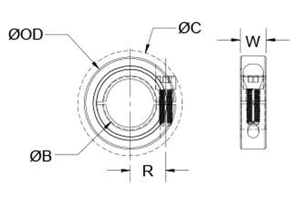 One Piece Threaded Shaft Collars (Shaft Clamps) Metric Series