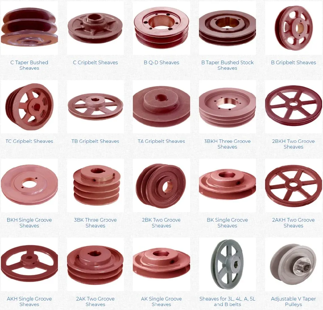 2BK Series Cast lron Double Groove Sheaves Pulleys for "4L" or "A" Belts and "5L" or "B" Belts
