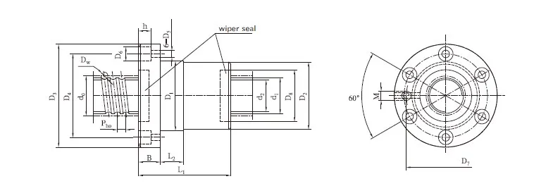 Ball Screw With FF/FFZ Type Inner Cycle Single Nut
