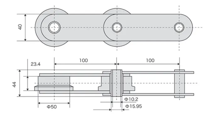 P100HPSS Stainless Steel Hollow Pin Chain