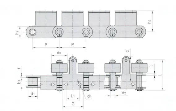 Conveyor Chain for Automobile Production Line Pitch 250mm