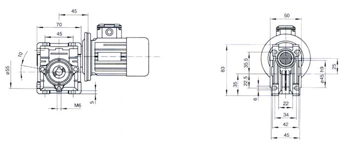 RDF-NMRV Worm Gearbox RDF-NRV Worm Gear Speed Reduction Unit