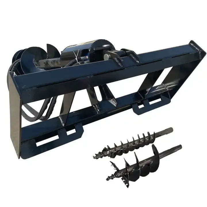 Skid Steer Hydraulic Heavy Duty Auger Frame, Drive and Bit Post Hole Digger With 3 Drilling 6