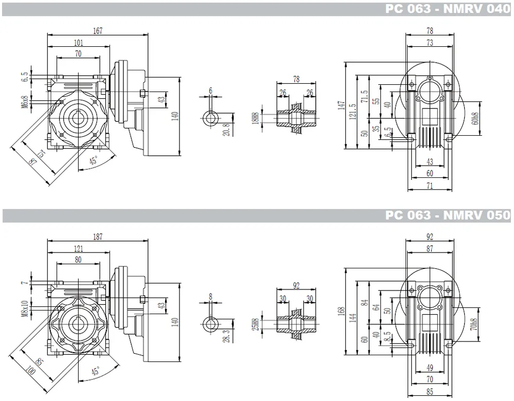 PC+RDF-NMRV Worm Gearbox with Pre-stage Helical Gear Unit
