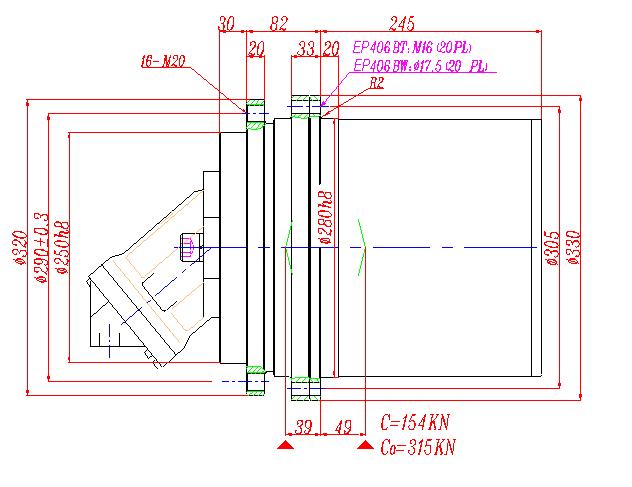 EP406BT3 Planetary Track Drive EP406BW3 Winch Drives