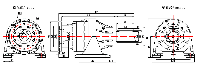 EPW double shaft planetary gearboxes dimensions