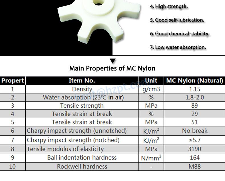 Low Noise Oil Casting Mc Nylon Star Wheel CNC