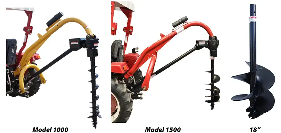Model 1500 Heavy Duty 3 Point Post Hole Digger for Cat 1 & 2 Tractors