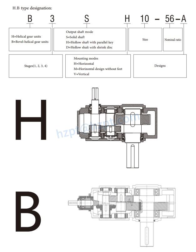 Output Flange Helical Bevel Gearbox Reducer