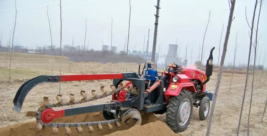 Double Chain Tractor PTO Driven Trencher for Digging Ditch