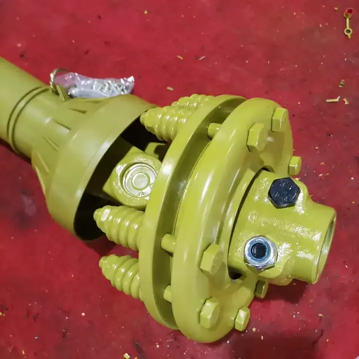 Shear bolt 6 teeth and double pin yoke universal joint 35*106.5 T8 PTO shaft cc 885mm with yellow plastic guard