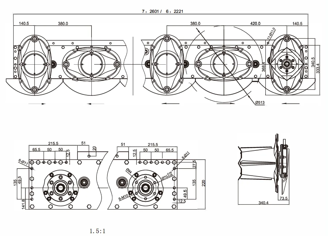 Pull-behind Mower Gearbox (Trailing Mower Gearbox) RDF-GC281 Replacement of Comer T-279D