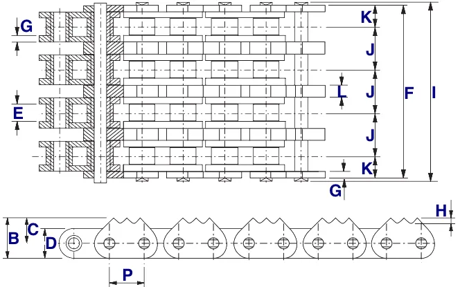 Sharp Top Roller Chain for Forestry and Timber Transportation