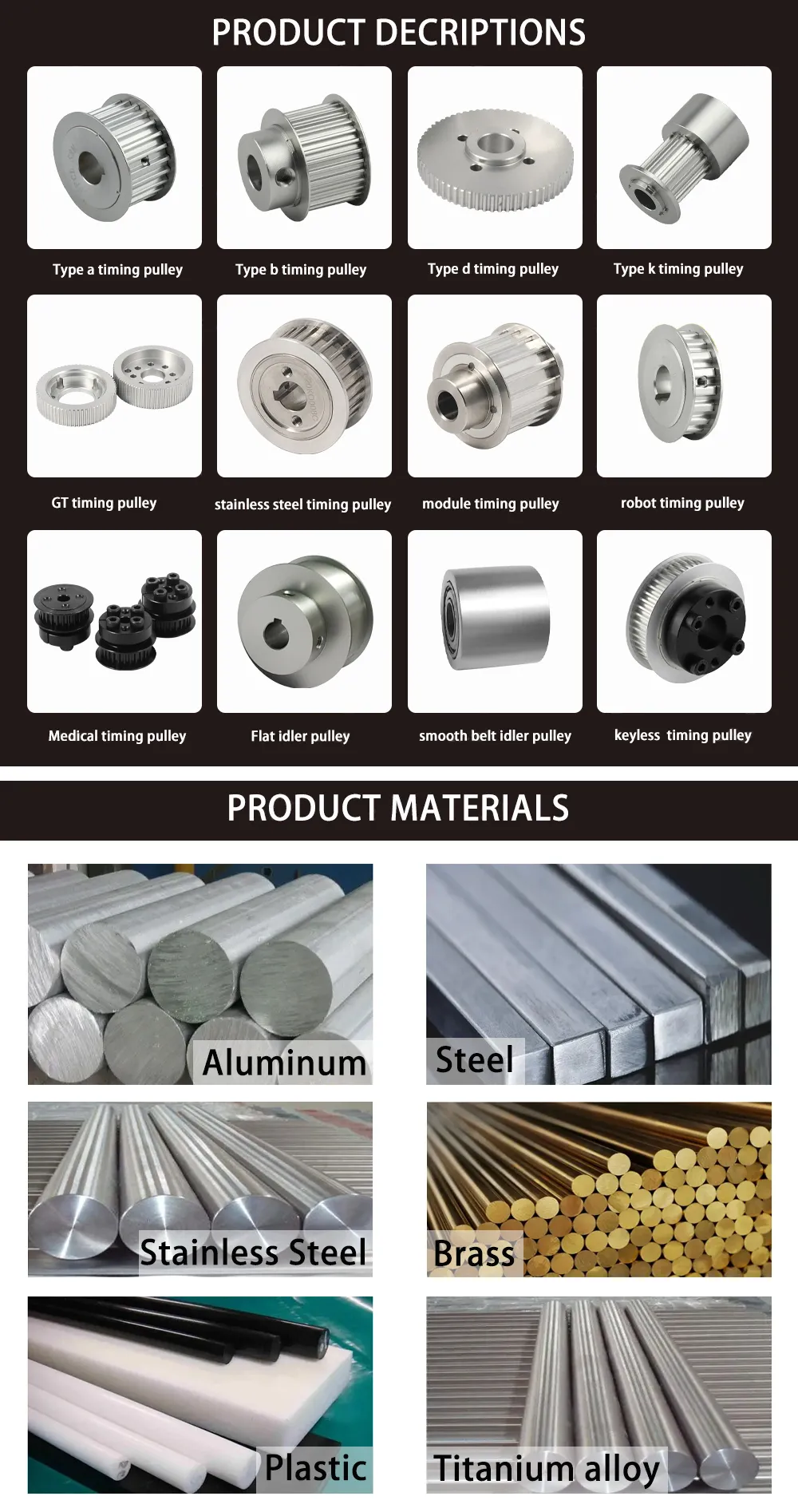 Customize Aluminium Clamping Timing Belt Pulley