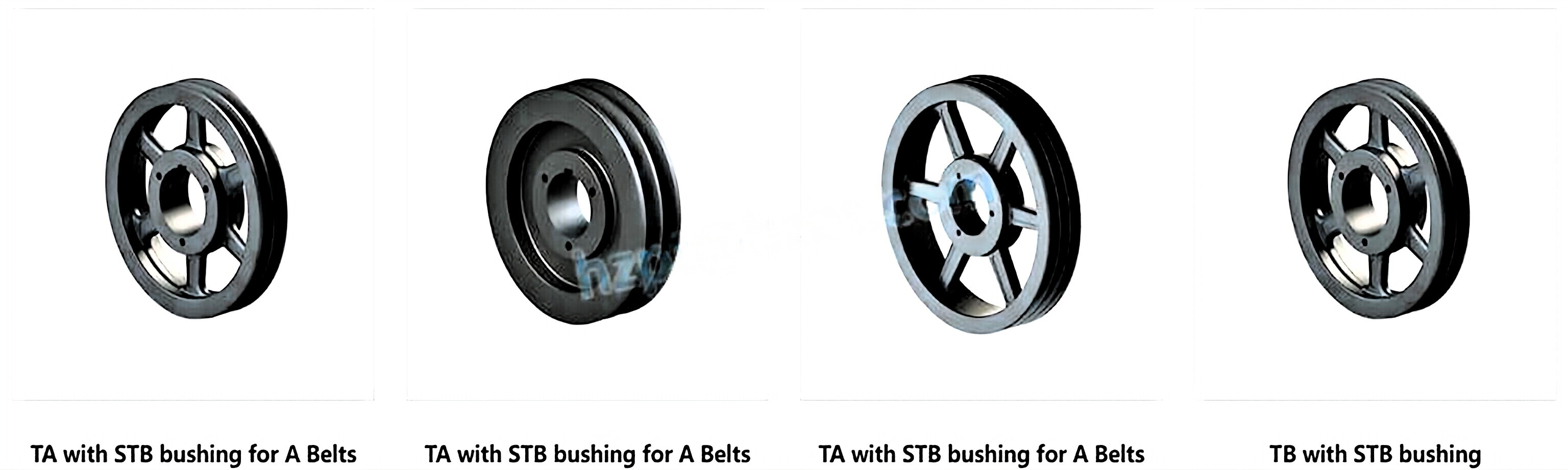 1TB Gripbelt Pulley with Split Taper Bushings