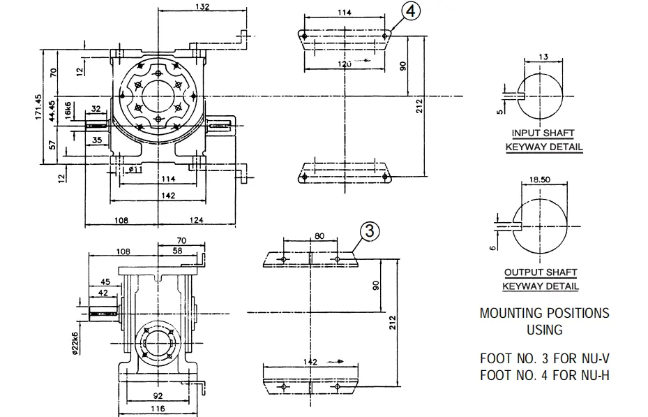 Worm Reducer-Replacement of Elecon SNU Modular Universal Mounting 1 3/4 SNU Worm Gear Unit