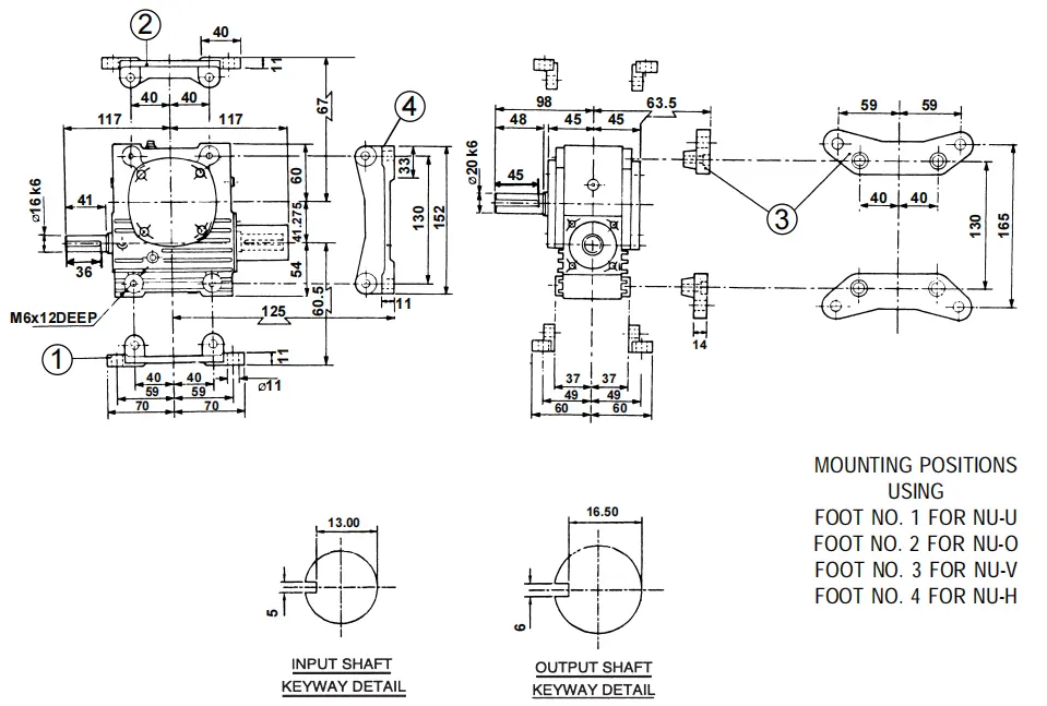 Worm Reducer-Replacement of Elecon SNU Modular Universal Mounting 1 5/8 SNU Worm Gear Unit