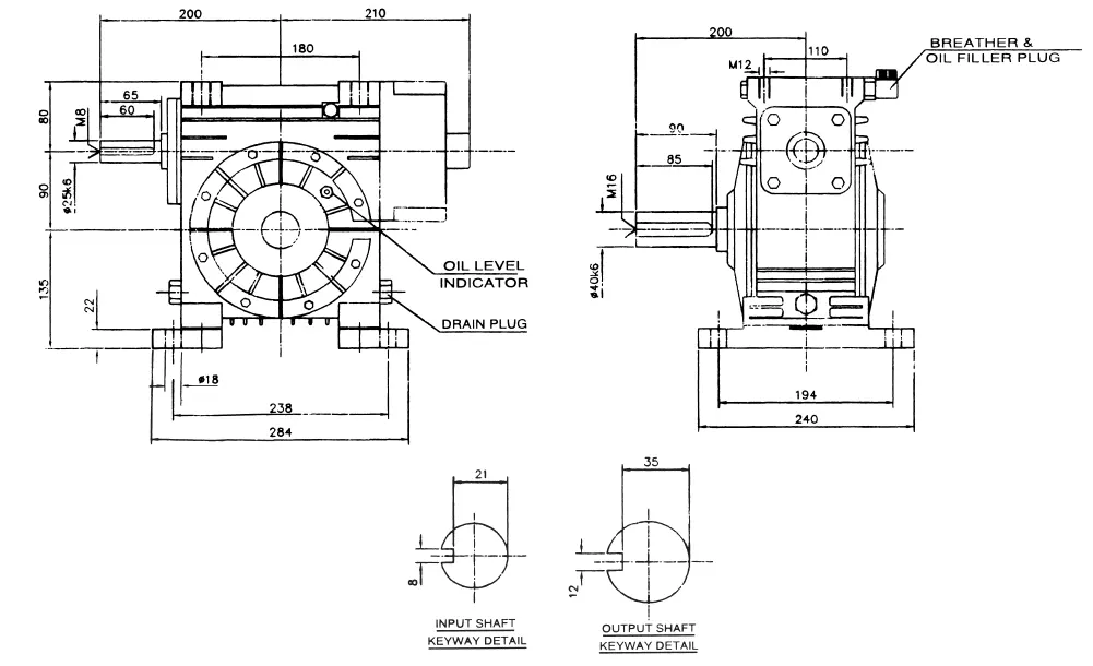 Worm Reducer-Replacement of Elecon SNU Modular Universal Mounting 3.54 SNU-O Worm Gear Unit